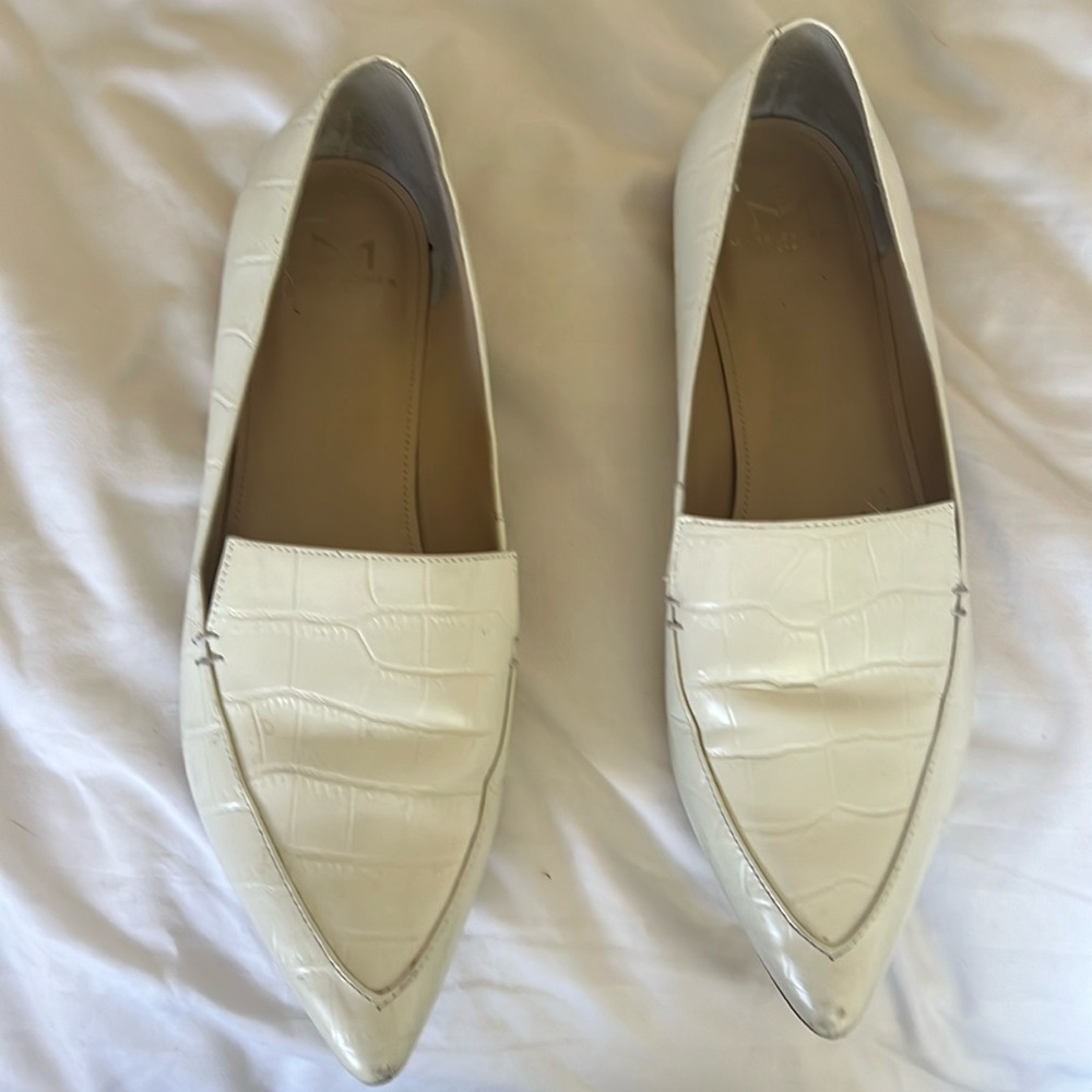 Marc Fisher white loafers